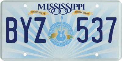 MS license plate BYZ537