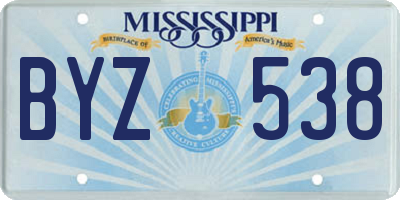 MS license plate BYZ538