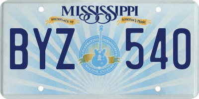 MS license plate BYZ540