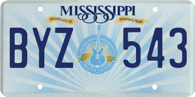 MS license plate BYZ543