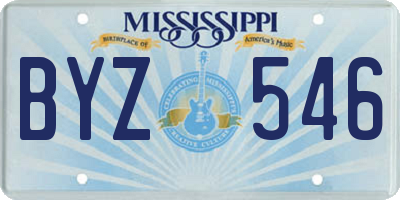 MS license plate BYZ546
