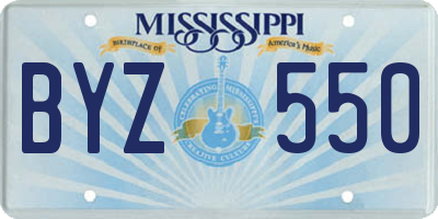 MS license plate BYZ550