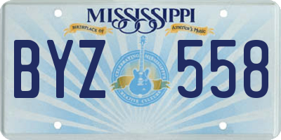 MS license plate BYZ558