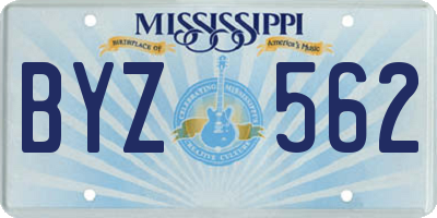 MS license plate BYZ562