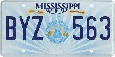MS license plate BYZ563