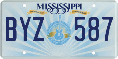 MS license plate BYZ587