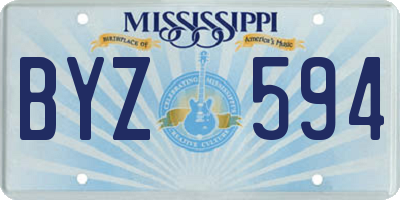 MS license plate BYZ594