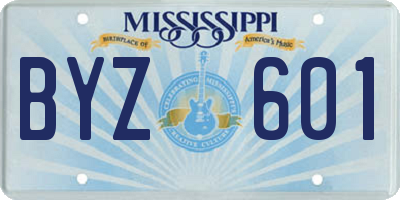 MS license plate BYZ601