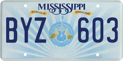 MS license plate BYZ603