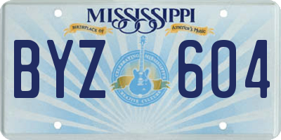 MS license plate BYZ604