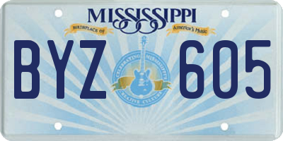 MS license plate BYZ605