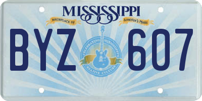 MS license plate BYZ607