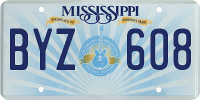 MS license plate BYZ608