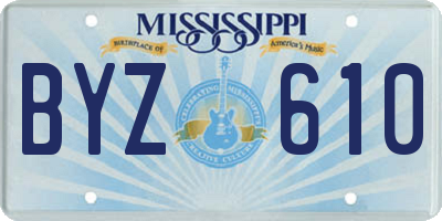 MS license plate BYZ610