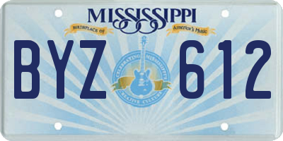 MS license plate BYZ612