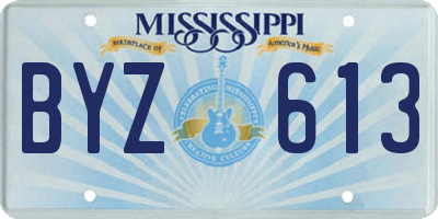 MS license plate BYZ613