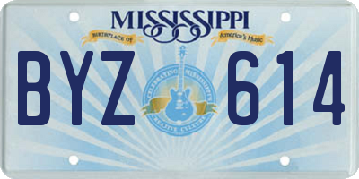 MS license plate BYZ614