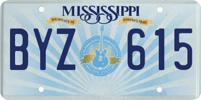 MS license plate BYZ615