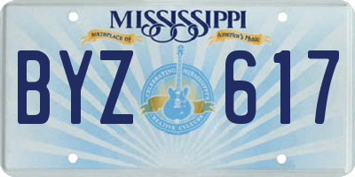 MS license plate BYZ617