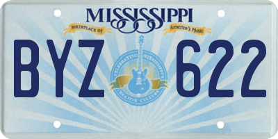 MS license plate BYZ622