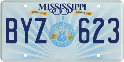 MS license plate BYZ623