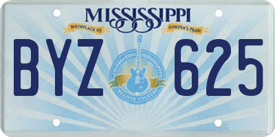 MS license plate BYZ625