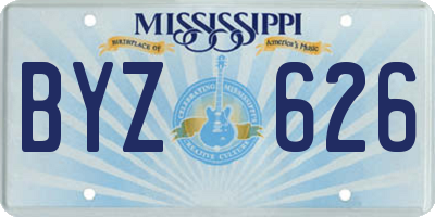 MS license plate BYZ626