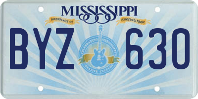 MS license plate BYZ630