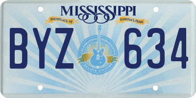 MS license plate BYZ634