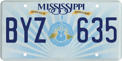 MS license plate BYZ635
