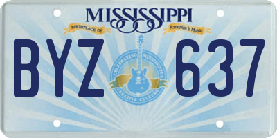 MS license plate BYZ637