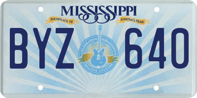 MS license plate BYZ640