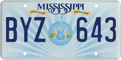 MS license plate BYZ643