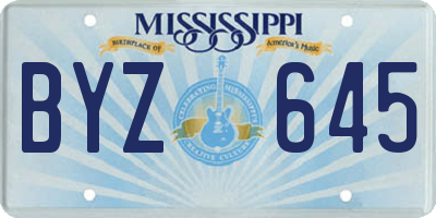 MS license plate BYZ645