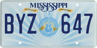 MS license plate BYZ647