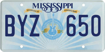 MS license plate BYZ650