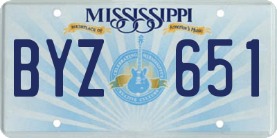 MS license plate BYZ651