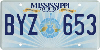 MS license plate BYZ653