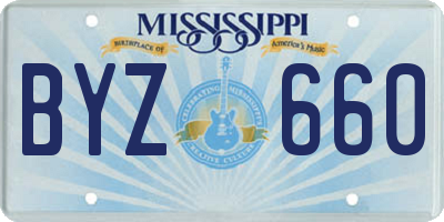 MS license plate BYZ660