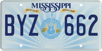 MS license plate BYZ662