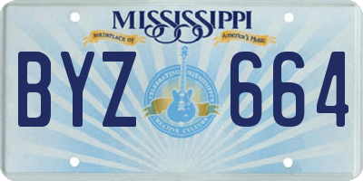 MS license plate BYZ664