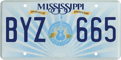 MS license plate BYZ665