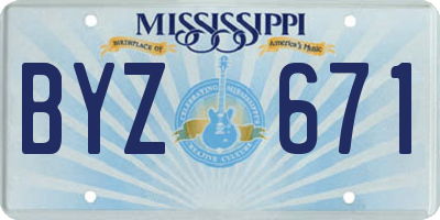 MS license plate BYZ671