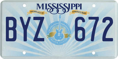 MS license plate BYZ672