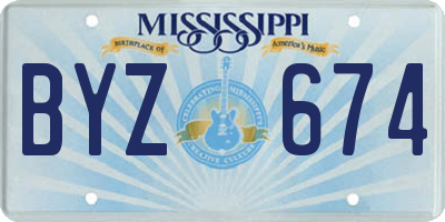 MS license plate BYZ674