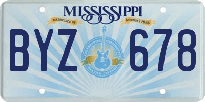 MS license plate BYZ678