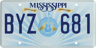 MS license plate BYZ681