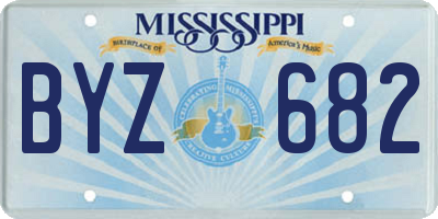 MS license plate BYZ682