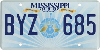 MS license plate BYZ685