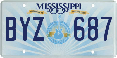 MS license plate BYZ687